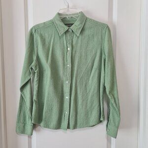 Eddie Bauer Green Long Sleeve Button Down Shirt, Medium